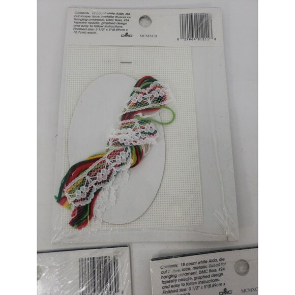 Lace Ornament Kits VTG 1992 Designs For The Needle Candles Kitty Sampler NOS - Picture 10 of 16